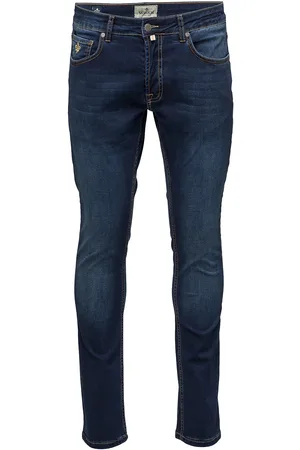 Morris Steve Satin Jeans Blue