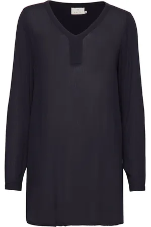 Kaffe Amber V-Neck Tunic Blue