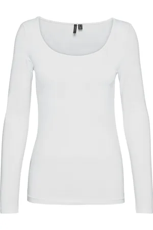 VERO MODA Vmmaxi My Ls Soft Uneck Noos White