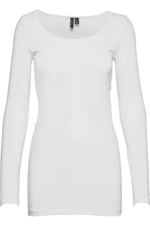 VERO MODA Vmmaxi My Ls Soft Long U-Neck Noos White