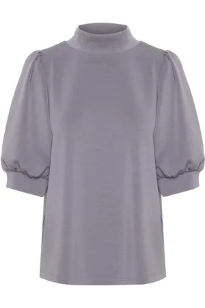 My Essential Wardrobe 21 The Puff Blouse Grey