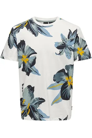 Only & Sons Onsklop Reg Ss Floral Tee Noos White