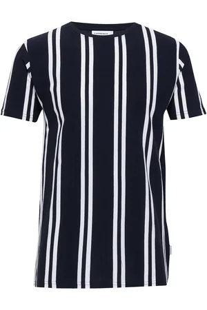 Lindbergh Striped Piqué Tee S/S Blue