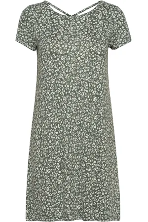 ONLY Onlbera Back Lace Up S/S Dress Jrs Noos Green