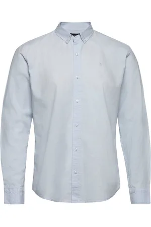 Clean Cut Cotton / Linen Shirt L/S Blue