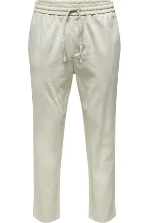 Only & Sons Onslinus Crop 0007 Cot Lin Pnt Noos Cream