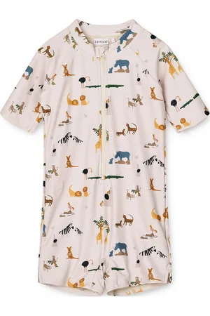 Liewood Max Printed Shortsleeve Swim Jumpsuit Cream
