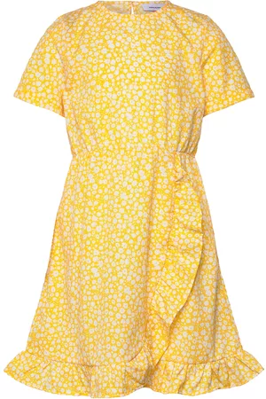 VERO MODA Tytöt Minihameet - Vmblanca Vivika Ss Short Dress Wvn Girl Yellow