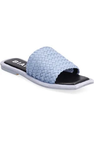 Bianco Bialillie Braided Slide Smooth Leather Blue