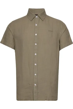 SEBAGO Linen Shirt Short Sleeve Khaki