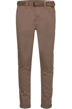 TOM TAILOR Slim Chino With Belt Brown