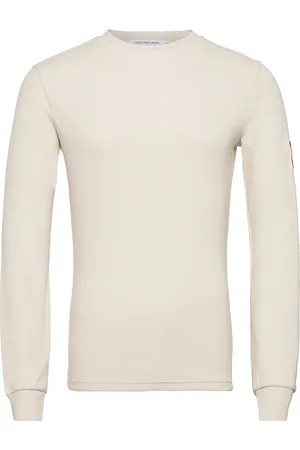 Calvin Klein Badge Waffle Ls Tee Cream