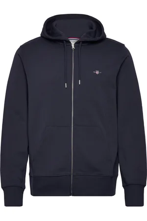 GANT Reg Shield Full Zip Hoodie Navy