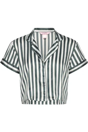 Hunkemöller Jacket Ss Satin Stripe Green