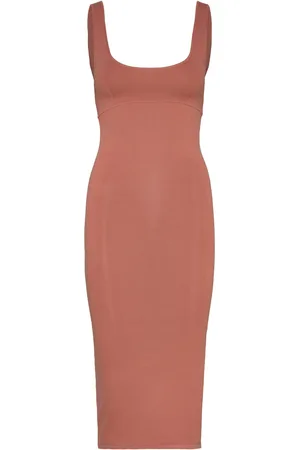 Calvin Klein Sensual Knitted Bodycon Dress Brown