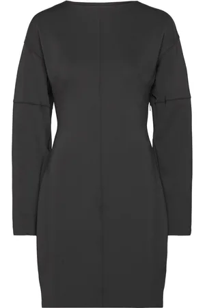Calvin Klein Technical Knit Ls Fitted Dress Black