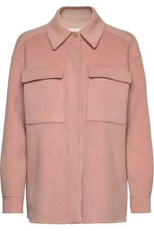Calvin Klein Double Faced Wool Shacket Pink