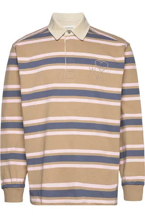 WoodWood Brodie Striped Rugby Shirt Beige