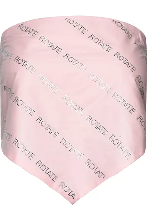 ROTATE Crystal Poplin Crop Top Pink