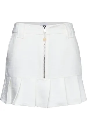 Ganni Slub Linen Mini Skirt White