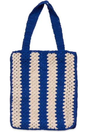 MANGO Bucket Crochet Bag Blue
