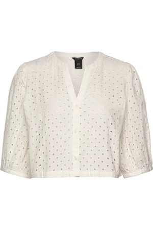 Lindex Blouse Estrid Schiffli White