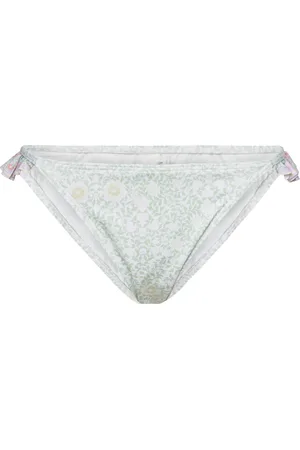 By Malina Florence Frill Printed Bikini Bottom Blue