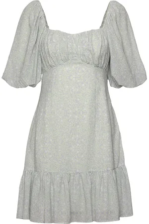 By Malina Adeline Draped Mini Dress Grey