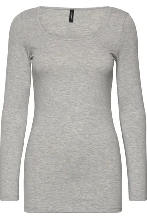 VERO MODA Vmmaxi My Ls Soft Long U-Neck Noos Grey
