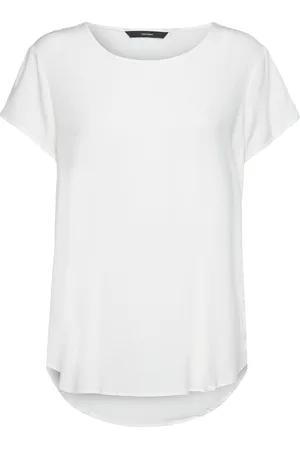 VERO MODA Vmbecca Plain Ss Top Wvn Noos White