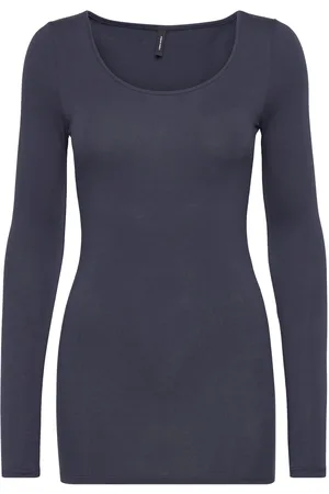 VERO MODA Vmmaxi My Ls Soft Long U-Neck Noos Black