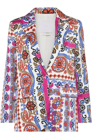 MANGO Satin Printed Blazer Patterned