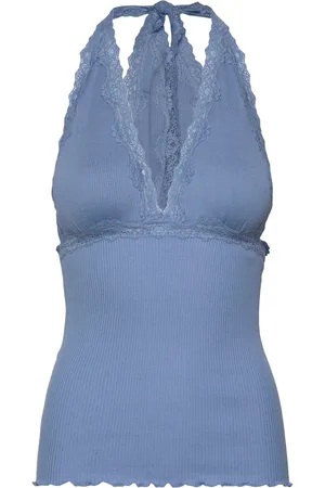 Rosemunde Silk Halter Neck W/ Lace Blue