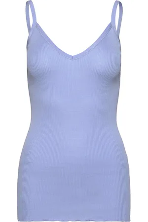 Rosemunde Rwbelle Sl V-Neck Elastic Top Blue