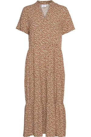 Saint Tropez Edasz Ss Maxi Dress Brown