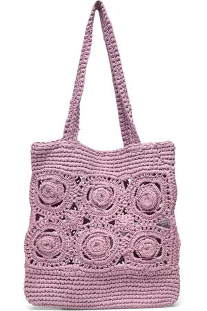 MANGO Flowers Crochet Mini Bag Purple