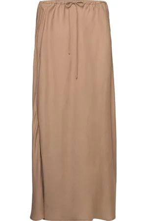 MANGO Tie Long Skirt Brown