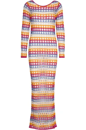 MANGO Multi-Coloured Crochet Dress Patterned