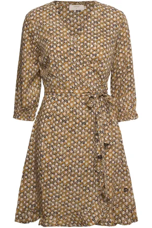 Cream Crtiah Wrap Dress - Zally Fit Yellow