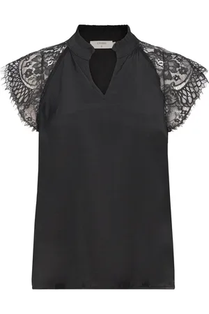 Cream Crnola Lace Blouse Black