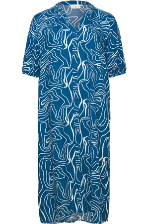 ONLY Cardes Allie S/S Calf Dress Aop Blue
