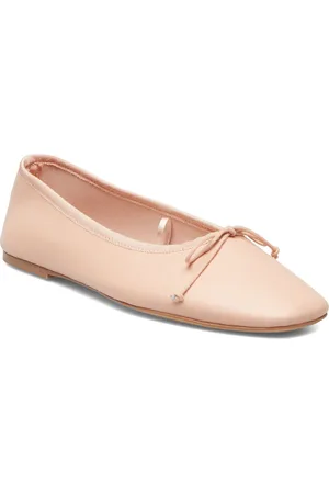 MANGO Bow Leather Ballerina Pink