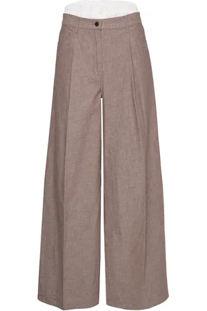 REMAIN Birger Christensen Textured Wide Pants Brown