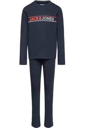 JACK & JONES Jacjaxon Ls Tee And Pants Set Jnr Navy Jack & J S