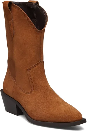 Bianco Biamona Western Boot Mid Suede Brown