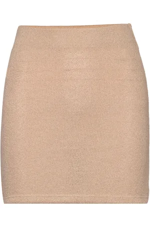 MANGO Knitted Miniskirt Beige