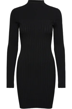 Calvin Klein Iconic Rib Mini Knit Dress Ls Black