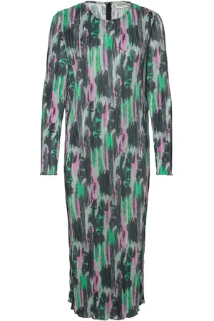Mads Norgaard Dantel Beate Dress Aop Green