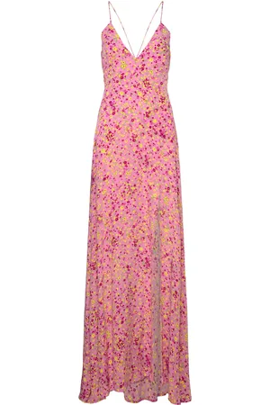 ROTATE Jacquard Maxi Slip Dress Pink