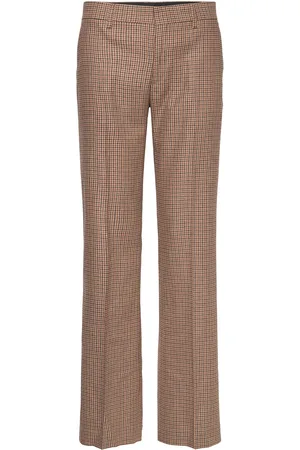 Filippa K Bootcut Check Trousers Beige